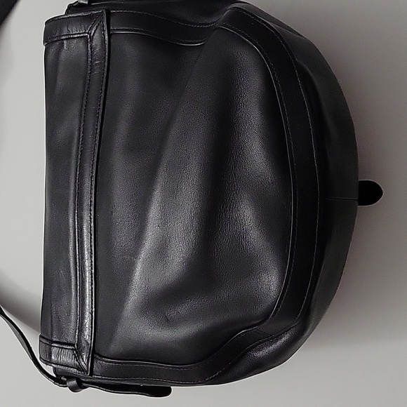 Lauren Ralph Lauren Leather Saddlebag Crossbody Black GUC - Picture 6 of 17